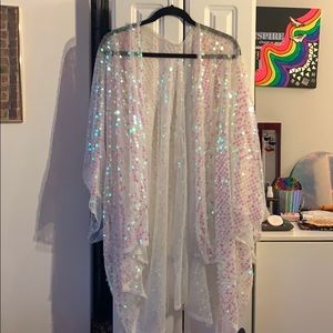 Iridescent Sequin Kimono